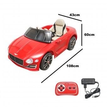 Masinuta electrica cu acumulator si telecomanda pentru copii Bentley rosie 6V/7Ah JE1166