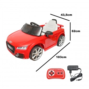 Masinuta electrica cu baterie 6V/4Ah si telecomanda pentru copii Audi TT JE1198 rosie
