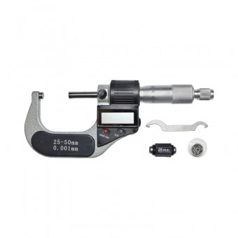 Micrometru de exterior cu afisaj digital si cadru emailat, metric 25-50mm