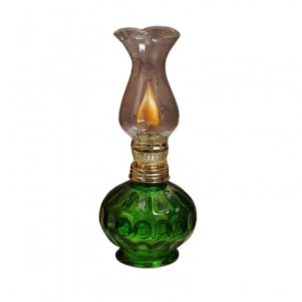 Mini Lampa cu gaz Vivatechnix Kutulu TR-1012V, inaltime 20 cm, Verde, abajur de sticla