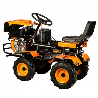Motocultivator Ride-On Detoolz, 17CP, capacitate cilindrica 530 CC, motor 4 timpi, 4X4, 4 viteze, 2 cutii de viteze, pornire electrica