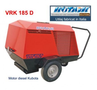 Motocompresor diesel 22CP, 7Bar, Rotair VRK 185D
