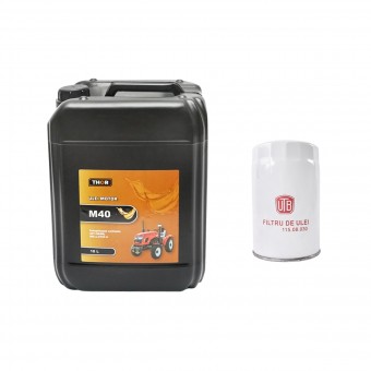 Pachet schimb filtru ulei si ulei motor M40 10L pentru tractor UTB U-650