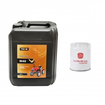 Pachet schimb filtru ulei si ulei motor M40 20L pentru tractor UTB U-445