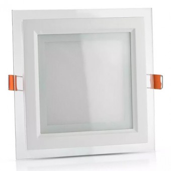 PANOU LED PATRAT INCORPORABIL 18W 6400K ALB RECE, STICLA