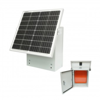 Panou solar 30W monocristalin 420x405x25mm cu tablou metalic pentru baterie si aparat gard electric 400x300x150mm IP65 Breckner Germany