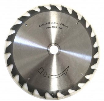 Panza ferastrau circular pentru lemn, PAL, 315x30x3.6mm, 24T