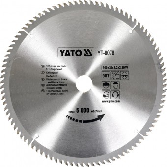 Panza fierastrau circular pentru lemn, Yato YT-6078, 300x96Tx30x3.2mm