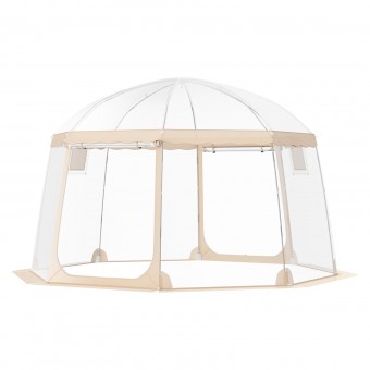 Pavilion Igloo 3.66 x 3.66 x 2.4 m, pereti transparenti detasabili, PVC, portabil, 12 kg, 8-10 persoane