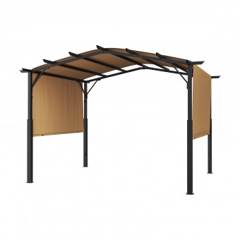 Pavilion retractabil, 2.96 x 3.95 x 2.3 m, impermeabilizare superioara, protectie solara UV50+, Otel/Poliester, Bej