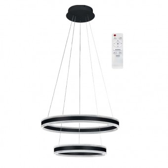 Pendul led 176 W, 12320 lm, 175-265V, Negru, IP20, 120 x 80 cm, 3CCT, dimabil, telecomanda
