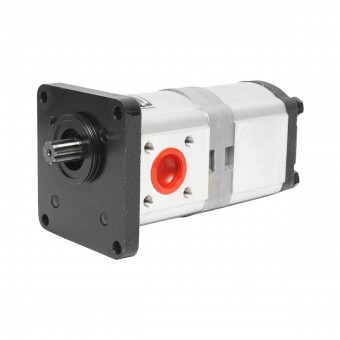 Pompa hidraulica dubla sens pe stanga, debit 22+14cm3 pentru New Holland, Case IH OEM 47129338