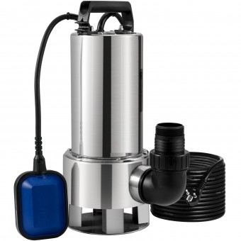 Pompa submersibila cu plutitor, 1300 W, Inox, Debit 20000 l/h, Iesire G1-1/2, Inaltime 11 m, IPX8, cablu alimentare 10 m