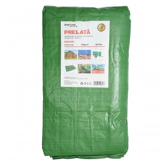 Prelata cu ochiuri de prindere 120g/m2 verde 6x10m Breckner Germany
