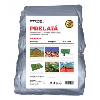 Prelata cu ochiuri de prindere 160g/m2 gri 10x25m Breckner Germany