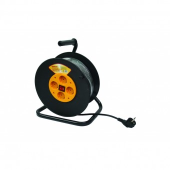Prelungitor electric 230 V, pe tambur, 50 m, 4 prize, 3x1.5mmp, IP20