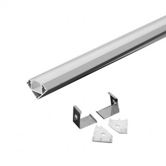 PROFIL ALUMINIU PENTRU BANDA LED 2M 19MM X 19MM ALB