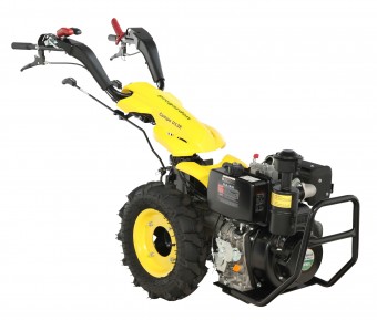 ProGARDEN Campo U12E motocultor multifunctional 12CP, diesel, pornire electrica, 3+2 viteze, reductor + BC120M bara cosire mobila 120cm