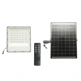 Proiector LED 300W, 6500K cu panou solar bifacial 30W, baterie 15000mAh si telecomanda IP66 Breckner Germany