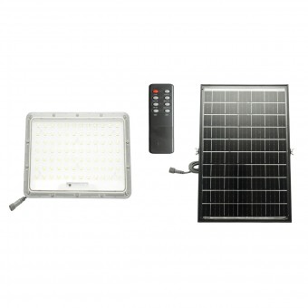 Proiector LED 300W, 6500K cu panou solar bifacial 30W, baterie 15000mAh si telecomanda IP66 Breckner Germany