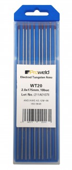 ProWELD WT20 Electrozi tungsten rosu, 2.0x150mm, 10buc