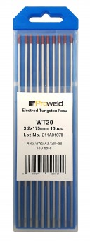 ProWELD WT20 Electrozi tungsten rosu, 3.2x150mm, 10buc