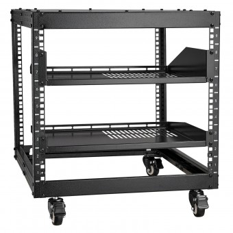 Rack metalic de podea sau perete 9U, 510 x 585 x 560 mm, Adancime reglabila 23-40 inch, Otel carbon, 4 x roti blocabile