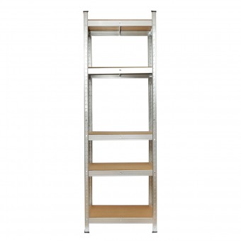 Raft metalic cu 5 polite MDF, 180x90x40cm, 175kg/polita, montaj fara suruburi Breckner Germany