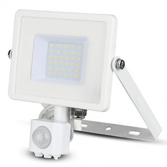 REFLECTOR LED SMD 30W 4000K IP44 CU SENZOR MISCARE - ALB