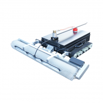 Robot curatare panouri solare fotovoltaice 24V, 380W cu telecomanda, baterie litiu 2x26Ah, latime perie 1100mm