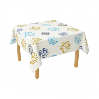 Rola fata de masa decorativa PVC 1.37x20m, grosime 0.18mm, textil 45 g/mp, model cerc multicolor Breckner Germany