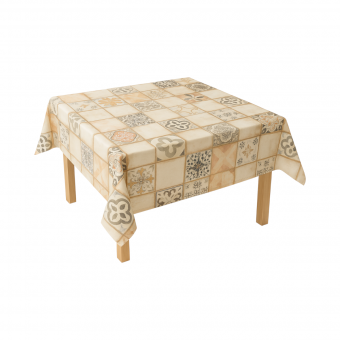 Rola fata de masa decorativa PVC 1.37x20m, grosime 0.18mm, textil 45 g/mp, model gresie vintage Breckner Germany