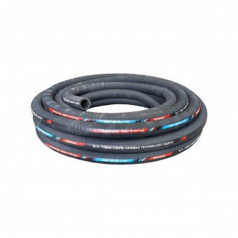 Rola furtun presiune hidraulic 25m cu dubla insertie textila DN38 (int. FI38/ext. FI55) SAE 100 R4 1-1/2