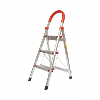 Scara aluminiu pliabila, 3 trepte antiderapante, inaltime 68cm, sarcina maxima 130Kg