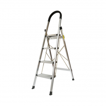 Scara aluminiu pliabila, 4 trepte antiderapante, inaltime 143cm, sarcina maxima 150Kg Crownman