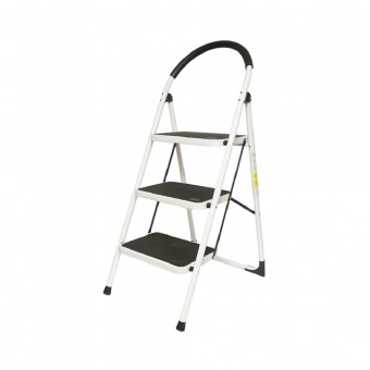 Scara metalica pliabila 3 trepte antiderapante late, 150kg, inaltime 127 cm