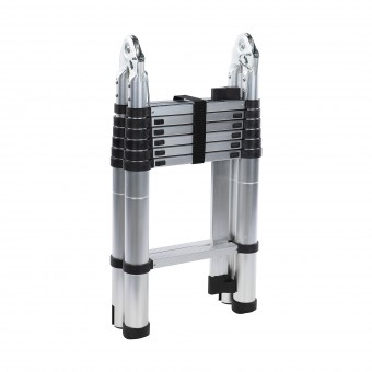 Scara telescopica dubla Detoolz, inaltime maxima 4.4m, 14 trepte, greutate maxima suportata 150 kg
