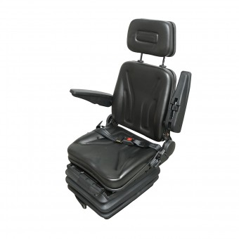 Scaun universal reglabil pe greutate 50-130Kg, cotiere si spatar rabatabil 50-90° pentru tractor, utilaje agricole, industriale, stivuitor