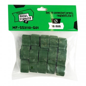 Set 10 conectori araci Micul Fermier tip T reglabili Ø16mm