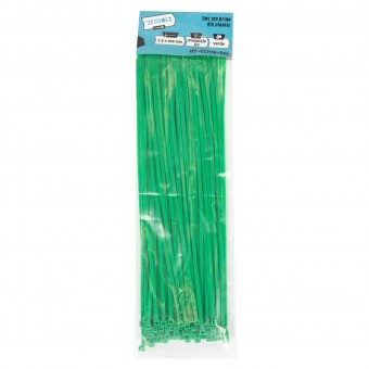 Set 100 bride plastic Detoolz 3.6x300mm , protectie UV, VERDE