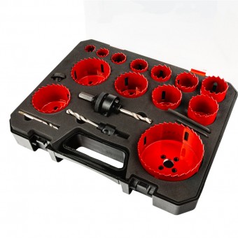 Set 15 carote HSS bimetal 19-83 mm, prindere hexagonala