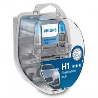 Set 2 becuri auto h1 whitevision ultra philips