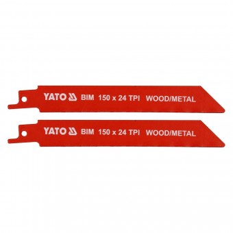 Set 2 lame pentru fierastrau pendular Yato YT-33932, 150 mm, 24 TPI, pentru lemn si metal