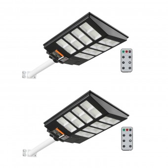 Set 2 lampi solare, led Osram, 800 W, 1400 lm, senzor de miscare, Telecomanda, IP66