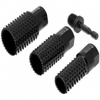 Set 3 freze cilindrice pentru prelucrat lemn 20,25,30 mm cu adaptor 