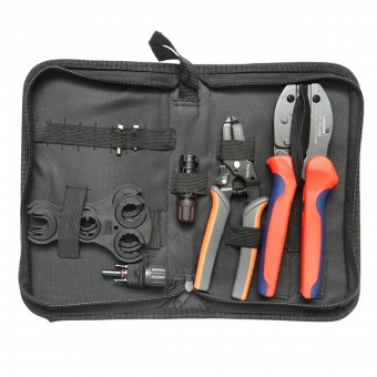 Set 4 scule sertizare cabluri elctrice si conectori MC4 panouri fotovoltaice Leader