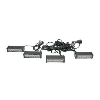 Set 4 stroboscoape cu 6 LED-uri, lumina galbena 12V Breckner Germany