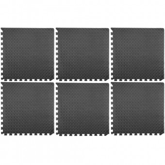 Set 6 covorase pardoseala, 60 x 60 cm, 12 mm grosime, Negru