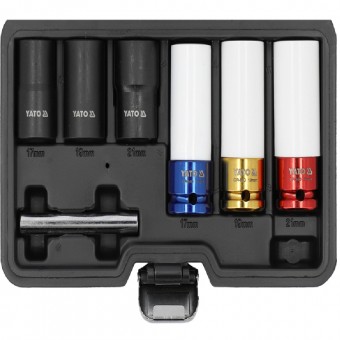 Set 6 tubulare impact pentru jante aliaj, 17,19,21 MM