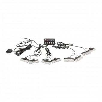 Set 8 stroboscoape cu 3 LED-uri, lumina galbena 12V Breckner Germany